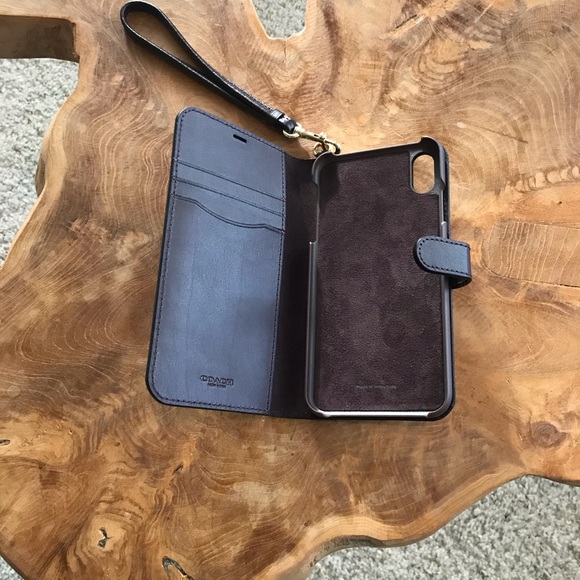 COACH SIGNATURE CANVAS IPHONE FOLIO CASE, Xs MAX - Picture 6 of 7